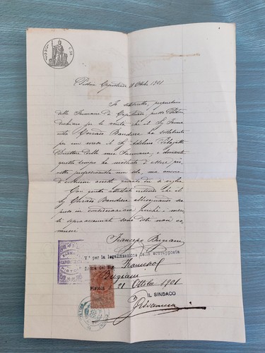 Documento manoscritto con