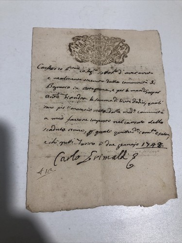Documenti antichi 1748 - documenti,