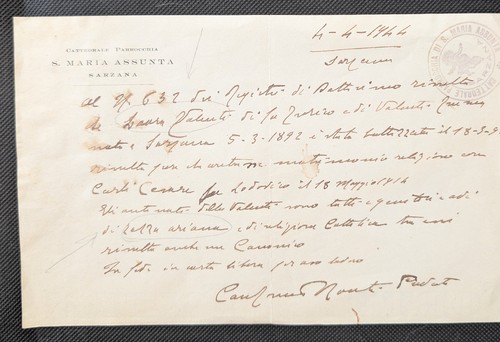 Documento parrocchiale