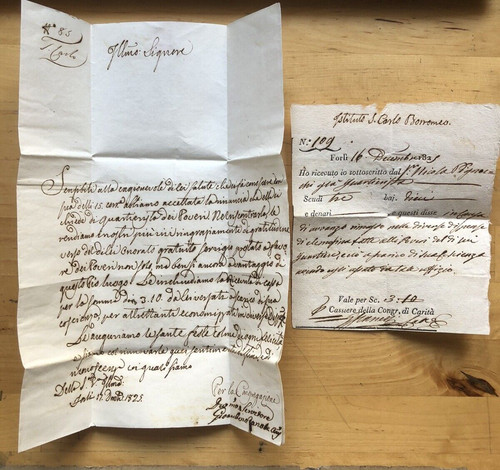 Documento manoscritto 1825